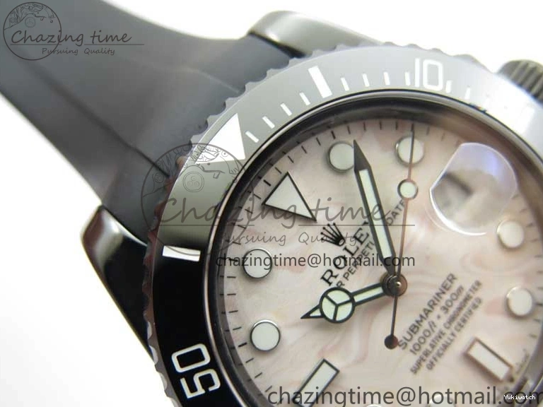 5GF Black Black Best SA3135 Cream Ceramic Dial Submariner on 40mm Strap Rubber Edition 1224